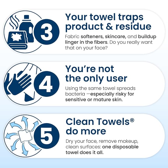 Clean Skin Club Clean Towels XL, 100% USDA Biobased Dermatologist Approved Face Towel, Disposable Clinically Tested Face Towelette, Facial Washcloth, Makeup Remover Dry Wipes, 100 ct, 2 pack-Velvo Beauty