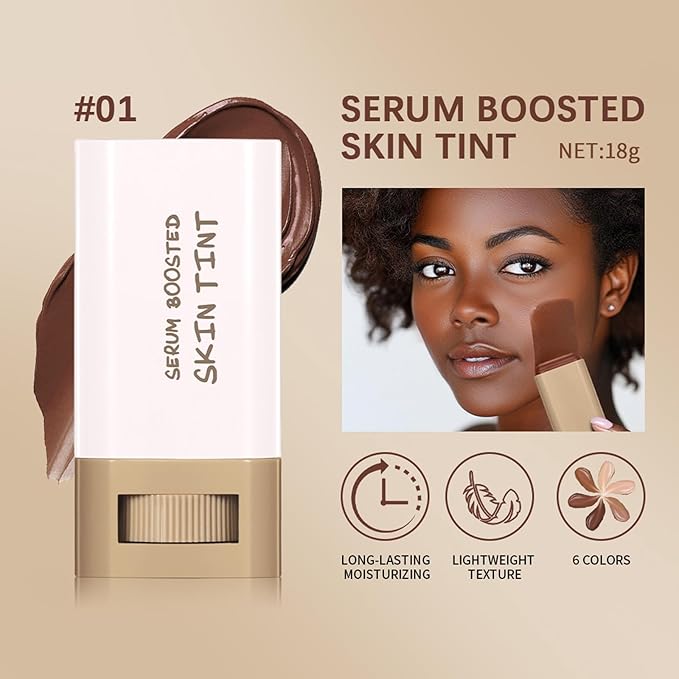 Beauty Balm Serum Boosted Skin Tint – Hydrating Tinted Moisturizer, Lightweight Solid Tinted Foundation Stick for Flawless, Sheer to Medium Coverage, Radiant & Dewy Finish, All-Day Wear (1#, 1)-Velvo Beauty