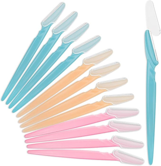 Eyebrow Razor for Women, 12 Pcs Dermaplaning Tool for Face Professional, Face Razor for Women Facial Hair Remover-Velvo Beauty