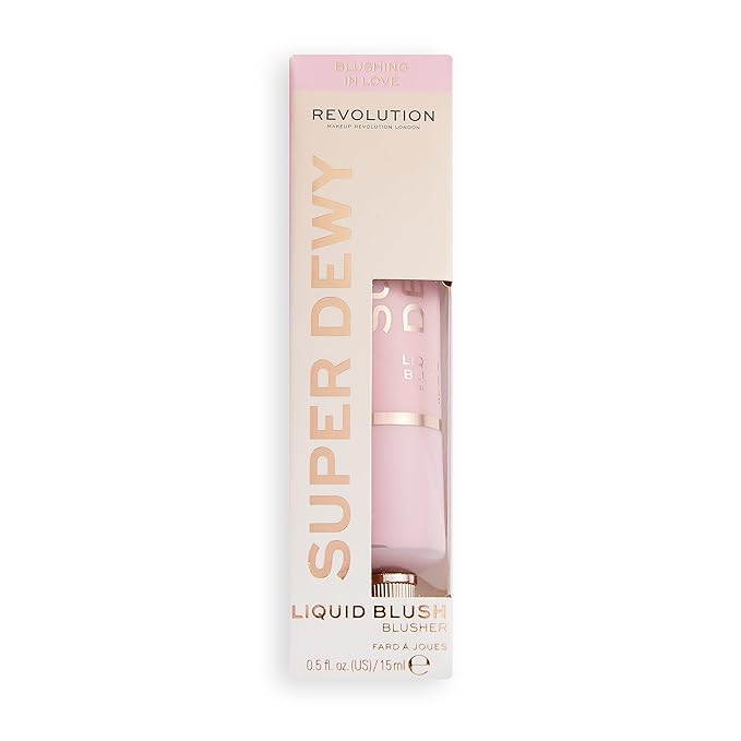 Makeup Revolution Superdewy Liquid Blush, Lightweight Buildable & Blendable Blusher for Cheeks, Ultra Pigmented, Vegan & Cruelty Free, Blushing In Love, 0.5fl.oz-Velvo Beauty