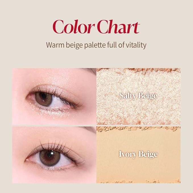 Espoir Real Eye Palette All New #1 Every Beige 0.26 oz 7.5g | Multi-Use Long-Lasting Blendable 8 Colors Natural Glitter Soft veil matte Makeup Eyeshadow Palette for Various Makeup Looks| Korean Makeup-Velvo Beauty
