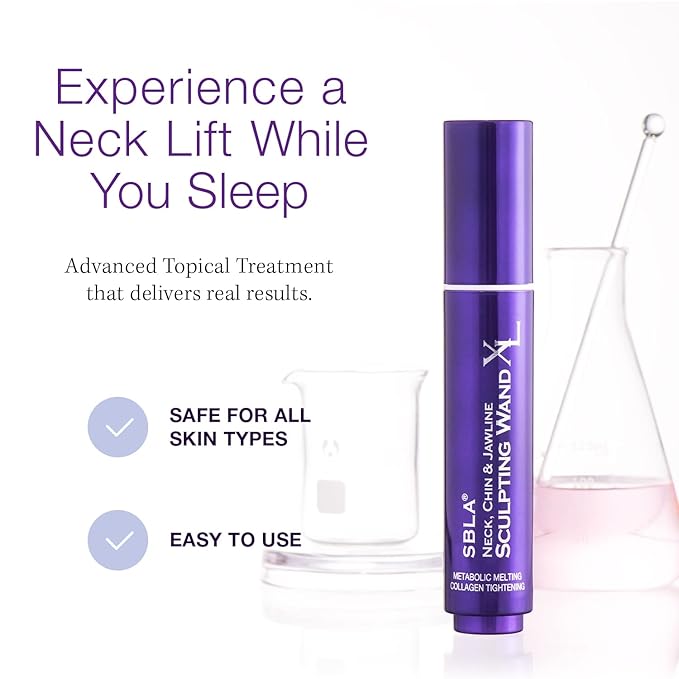 SBLA Neck, Chin & Jawline Sculpting Wand XL – Melts Neck Fat Under The Chin & Along Jowls, Lifts & Sculpts The Entire Area & Reduces Lines, Boosts Collagen Production-Velvo Beauty