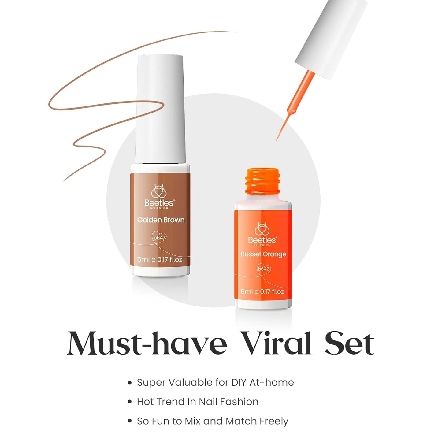 beetles Gel Polish 12 Pcs White Nude Red Green Gel Polish Paint Swirl Gel Nail Art Built Thin Brush in Bottle Soak off Uv Led Lamp Fall Gel Nail Polish-Velvo Beauty