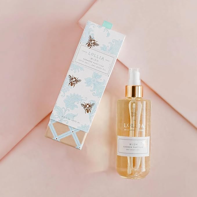LOLLIA Wish Dry Body Oil, 6.8 Fl. Oz. – Sugared Pastille – Women’s, Scented, Moisturizing, Dry Body Oil for Women, For All Skin Types-Velvo Beauty