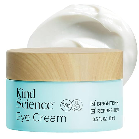 Kind Science by Ellen DeGeneres Eye Cream - Under Eye Cream to Refresh Eyes - Hydrating Eye Cream for Wrinkles Noticably Smooths & Moisturizes - Paraben, Dye & Fragrance Free, 0.5 fl oz-Velvo Beauty