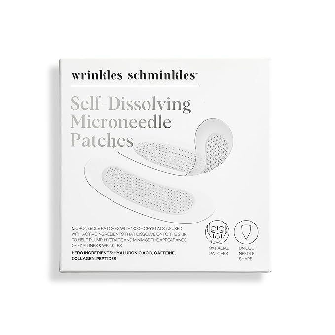 Wrinkles Schminkles Self-Dissolving Microdart Patch for Face - Target & Reduce Wrinkles, Ultimate Facial Hydration and Rejuvenation (4 pairs)-Velvo Beauty