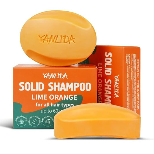 Solid Shampoo Conditioner Bar 2-In-1, Citrus Bar Shampoo for Dry, Itchy, and Oily Scalp, pH Balanced, Vegan Bars for Hair Strengthening Cleansing Moisturize, Cruelty-Free, 3 oz (Pack of 2)-Velvo Beauty