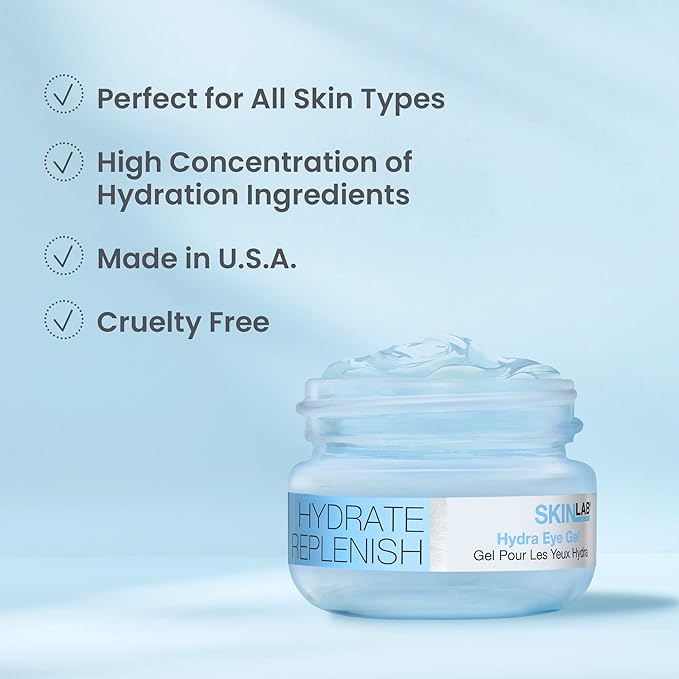 Hydrate& Replenish EYE CREAM- Gel Hydrator-Cream with Hyaluronic Acid & Marine Extracts, attracts moisture to the skin Algae And Seaweed Extracts to revitalize dull looking skin 0.5 Oz-Velvo Beauty