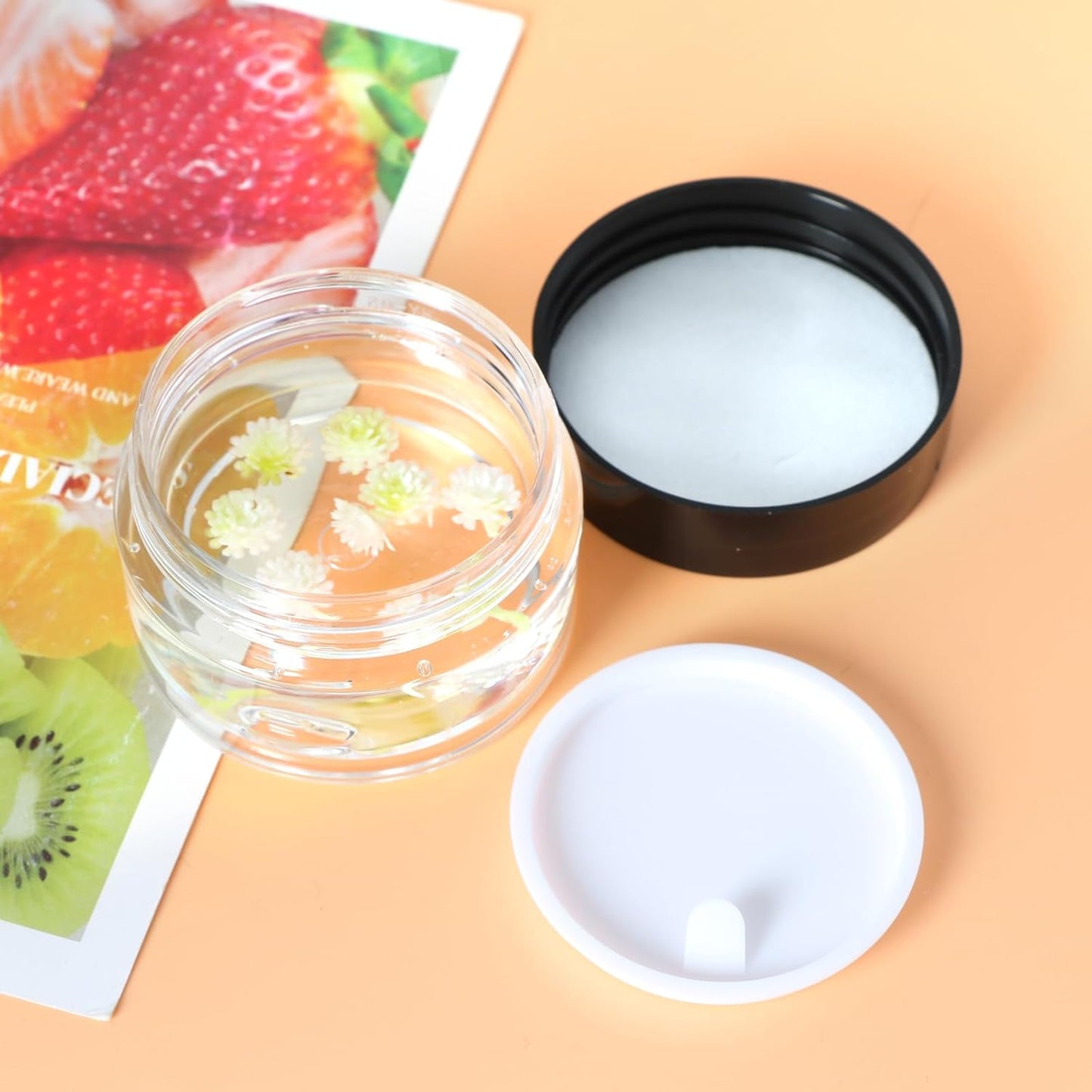 20 Pack 1oz Plastic Containers with Lids, Jars with Lids, Great for storing,lip balms, creams, ointments, cosmetics, samples-Velvo Beauty
