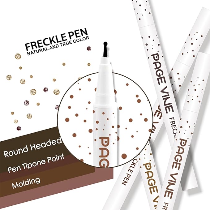 2 Pack Freckle Pen,Liquid Face Fake Freckles Pens to Create Natural Freckle Makeup and Freck beauty,Fake Freckles Waterproof for Lifelike Sunkissed Makeup,Mole Pen (01Light+04Espresso)-Velvo Beauty
