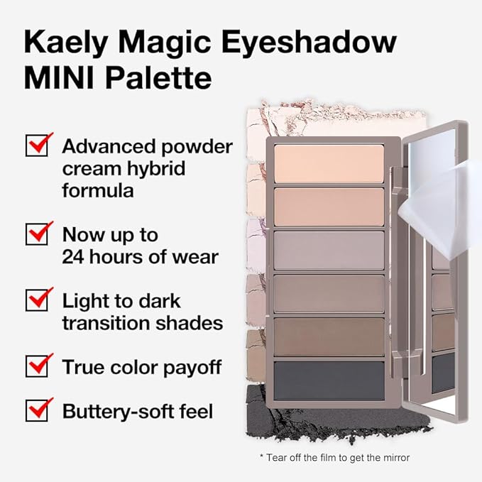 evpct 6 Colors Nude Smokey Eye Shadow Palette Makeup for Blue Brown Eyes, Light Brown Smoky Grey Taupe Black Natural Matte High Pigment Mini Travel Eyeshadow Palette for Older Women, Built in Mirror-Velvo Beauty