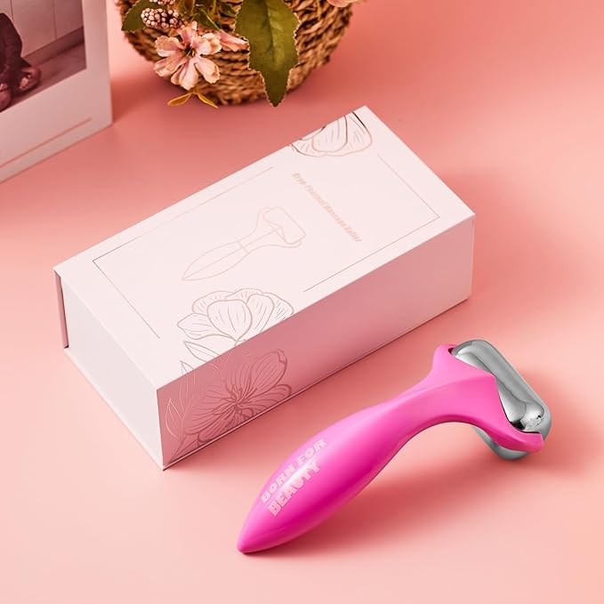 360° Rotating Ice Roller for Face-Stainless Steel Facial Massage Tool for Skin Tightening, Ice Face Roller -Wrinkle Reduction & Dark Circle Relief, Gift for Skincare Enthusiasts.-Velvo Beauty