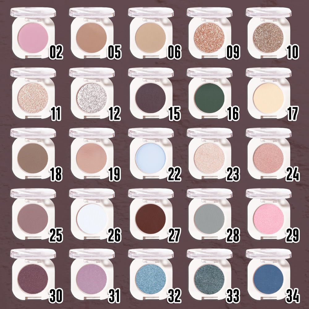 Coffee Matte Eyeshadow Palette for Women, Single Monochrome Eye Shadow Makeup, Shiny Pressed Powder, Blendable Natural sombras para ojos, Holographic,Vegan,Travel -27-Velvo Beauty
