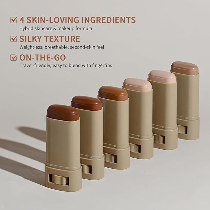 Beauty Balm Serum Boosted Skin Tint – Hydrating Tinted Moisturizer, Lightweight Solid Tinted Foundation Stick for Flawless, Sheer to Medium Coverage, Radiant & Dewy Finish, All-Day Wear (6#, 1)-Velvo Beauty