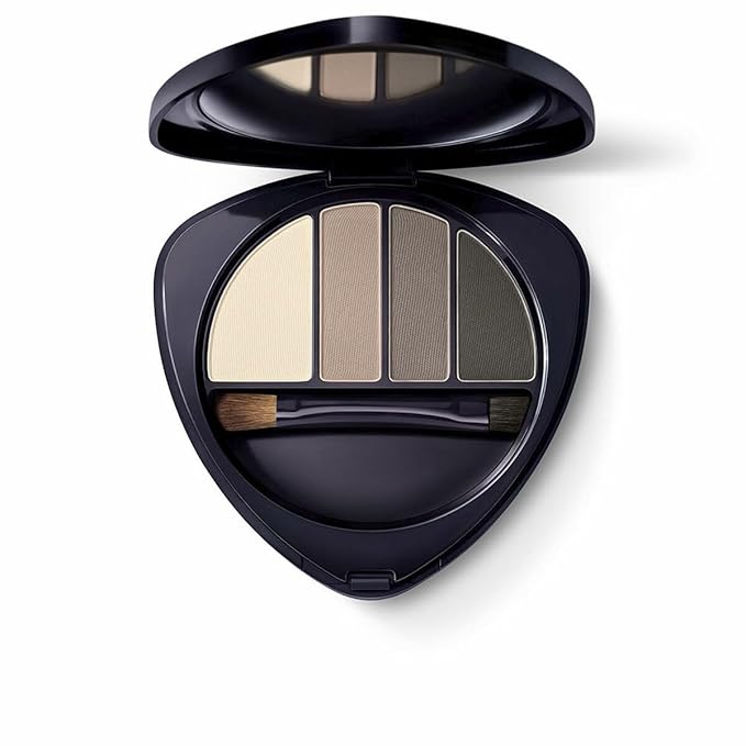 Dr. Hauschka Eye & Brow Palette, 01 Stone, Smoky Eye, Compact includes Four Neutral Shades, Natural, Mineral, Eyeshadow, Matte and Satin Finishes, All Skin Tones, 0.19 oz-Velvo Beauty