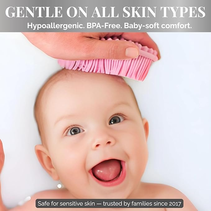 Avilana Silicone Body Scrubber – Gentle Shower Brush & Loofah Alternative- Food Grade & Lab Tested – Fast-Drying, Hygienic, BPA-Free Silicone Body Gentle Exfoliator (Green, Massage)-Velvo Beauty