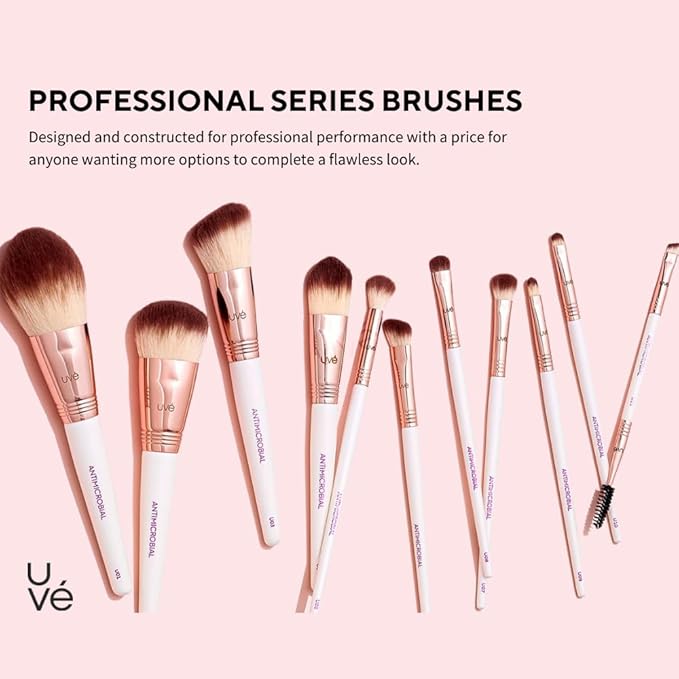 Professional Makeup Brush 11 Piece Set, Premium Synthetic Vegan Brushes Kit for Blending Powder, Foundation, Concealer, Blush & Eye Shadow, Cruelty-Free-Velvo Beauty