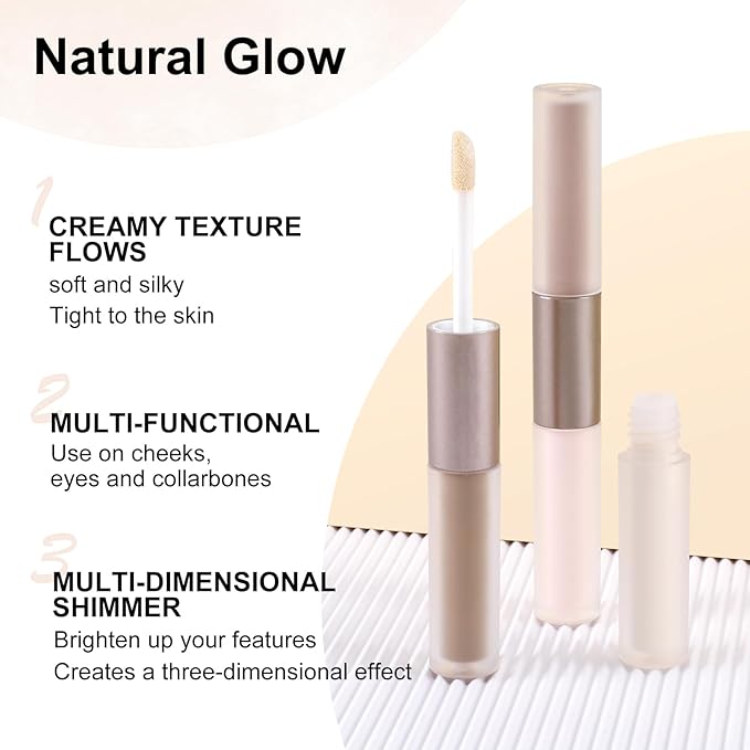 2 in 1 Bronzer and Highlighter Stick,Non-greasy & Non-drying Contour Pencil,Easy to Create a Natural Shimmery Finishing,Long Lasting & Waterproof Face Brighten Make up Pen-Velvo Beauty