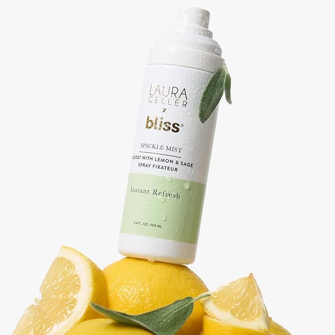 LAURA GELLER NEW YORK x Bliss Spackle Mist Boost with Lemon & Sage - Long-Lasting Dewy Skin Makeup Setting Spray - Brighten and Soothe Dull Skin-Velvo Beauty