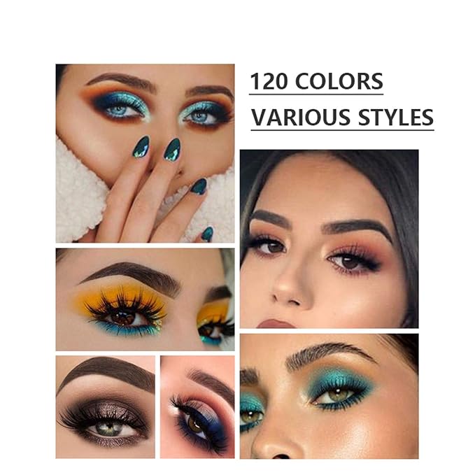 120 Colors Long Lasting Waterproof Highly Pigments Shiny Shimmers Glitter Eyeshadow Palette All in One Makeup Kits for Women Girls Holiday Make-up Gift Sets Xmas Essential Makeup Palette-Velvo Beauty