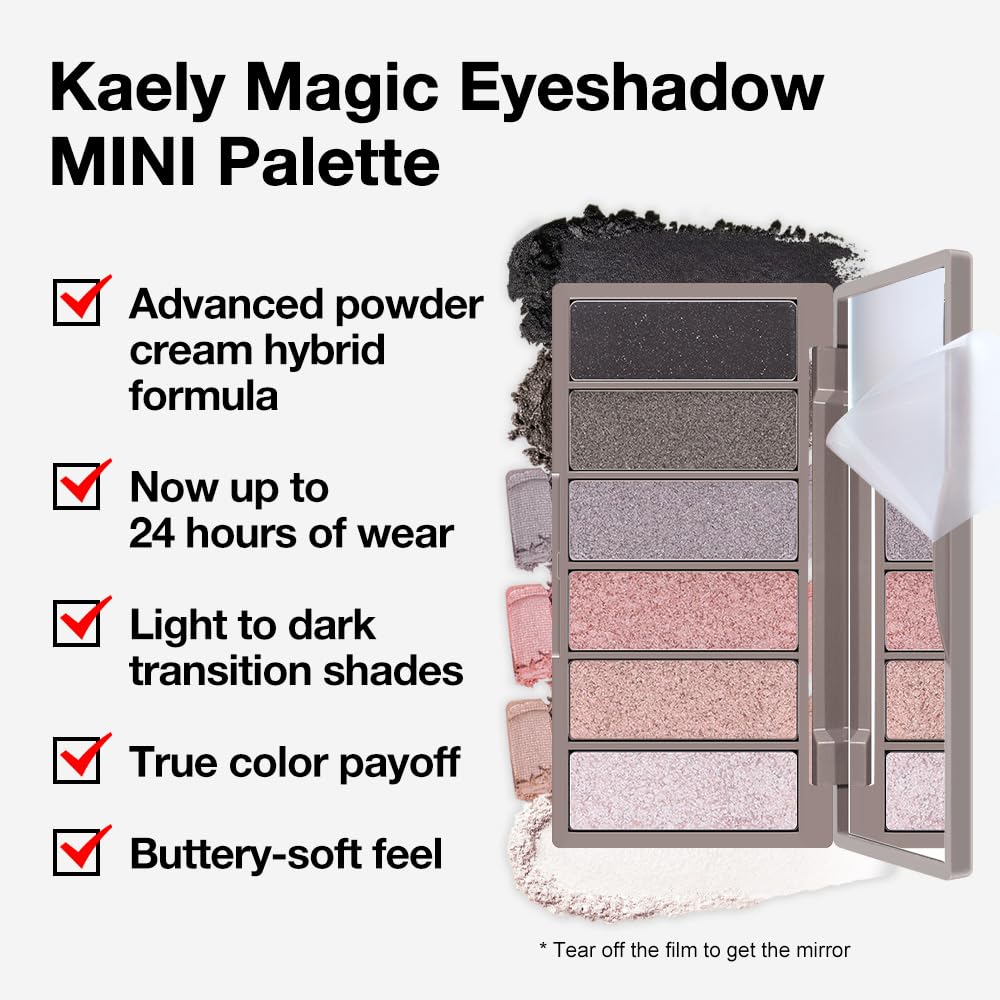 Kaely 6 Color Mini Nude Eyeshadow Palette Makeup, Highly Pigmented Eye Shadow Palette Waterproof, Natural Glitter Shimmer Eye Shadow Palette, paleta de sombras de ojos, Vegan & Cruelty-free, 03-Velvo Beauty