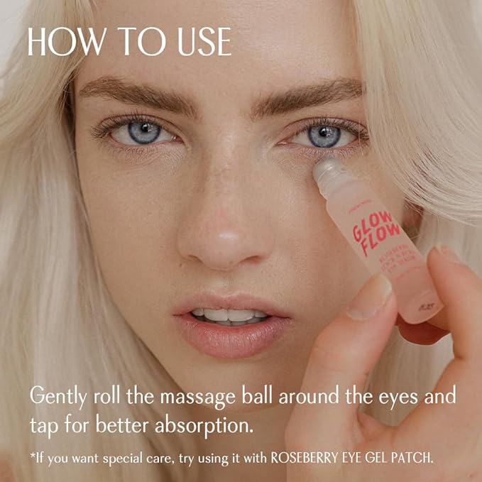 Glow flow roseberry lock n roll Eye serum (0.33fl. oz.) | Anti-Aging Eye Care, Collagen Boosting-Velvo Beauty