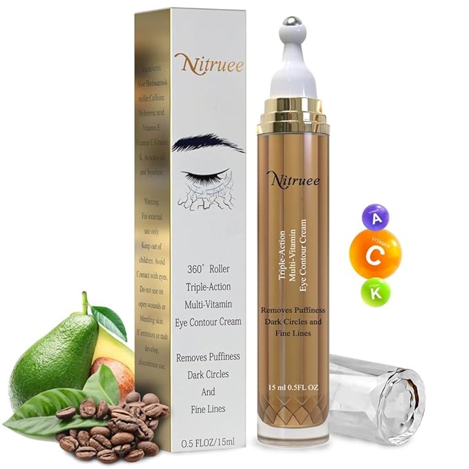 Under Eye Cream with Caffeine, Hyaluronic Acid, and Vitamins E, C, K - Advanced Dark Circle and Puffiness Treatment, Reduces Fine Lines-Velvo Beauty