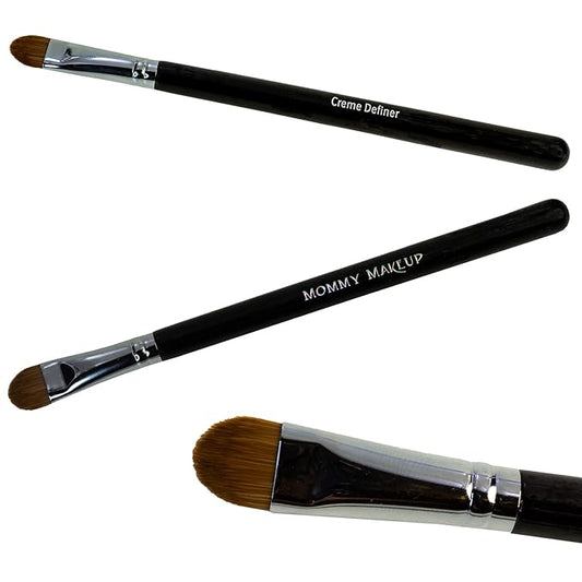 Creme Definer Eyeshadow Brush (1 Pc) Soft & Thick Premium Synthetic Vegan Bristles, Flat Cream Eye Shadow Brush for Makeup Artist-Quality Results, Cruelty-Free by Mommy Makeup-Velvo Beauty