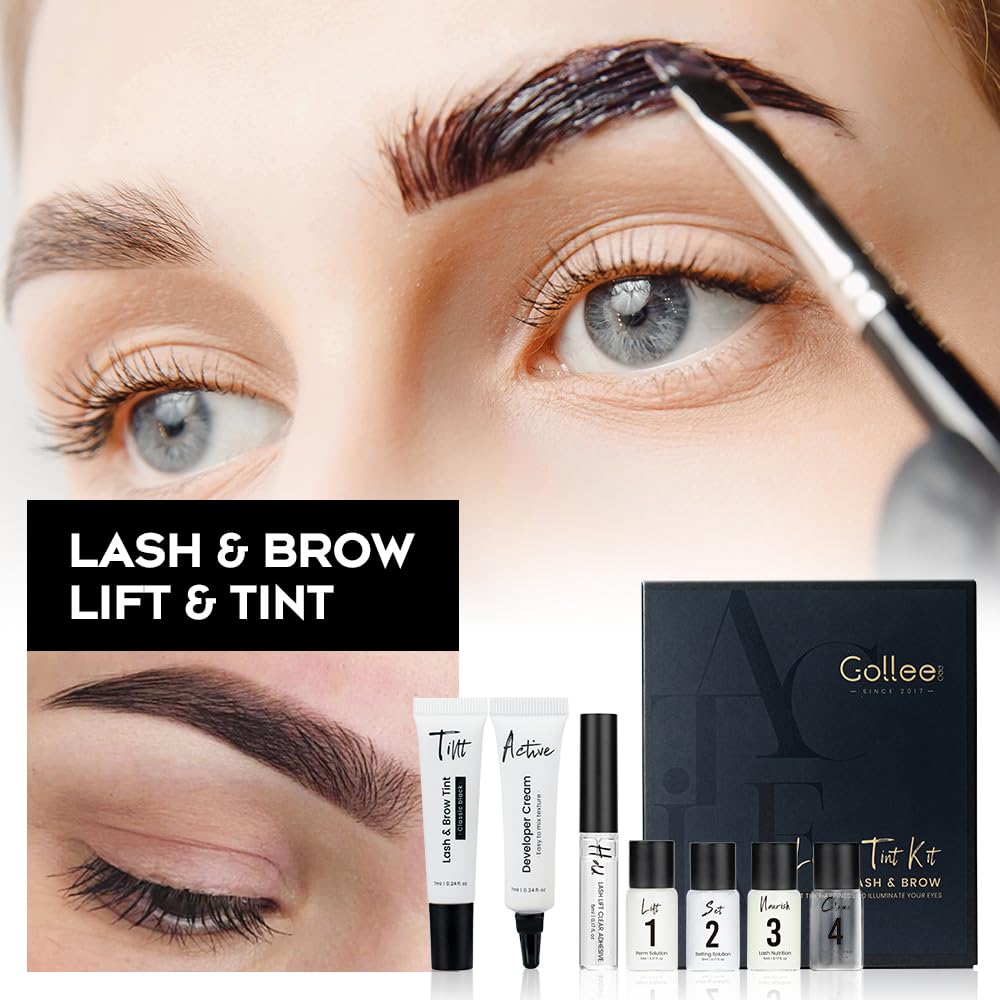 GOLLEE Lash Lift and Black Color Kit Brow Lamination Kit Black Eyelash & Eyebrow Set Eyelash Perm Kit With Detail Instruction and Complete Tools Easy For Beginner Achieve Salon-Quality at Home-Velvo Beauty