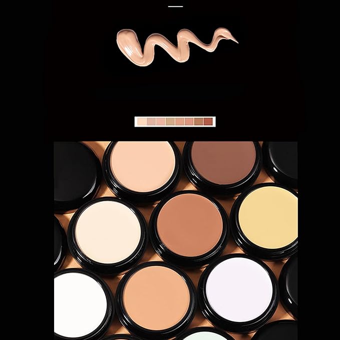 Mallofusa Single Color Face Makeup Concealer Foundation Palette Moisturizing 0.49oz (Black)-Velvo Beauty