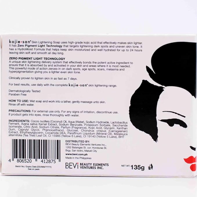 Kojie San Face & Body Skin Brightening Shower 9pc Set - the Original Kojic Acid Soap that Helps Reduce Dark Spots 6 x 135g Bars, Soap Dish and Facial Cleansing Brush…-Velvo Beauty