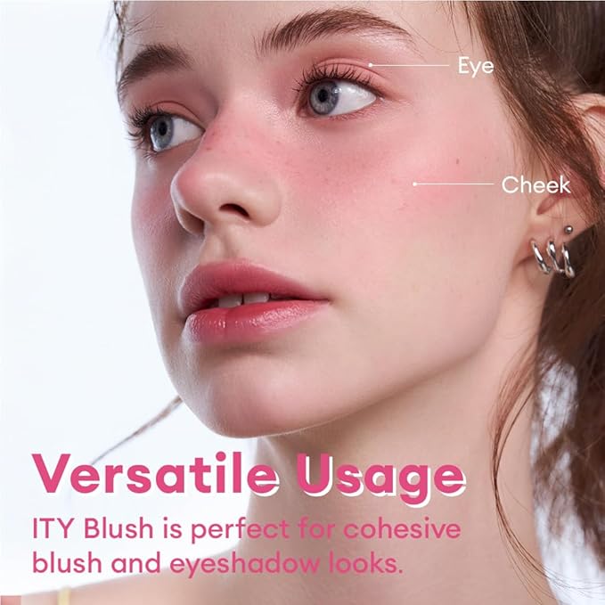 ITY Mood Blush, Blush for Cheeks Makeup,Moisturizing Creamy Blush Dual Funtions, Highly Spreadable, 0.18 oz (5.2g) in Turned On-Velvo Beauty