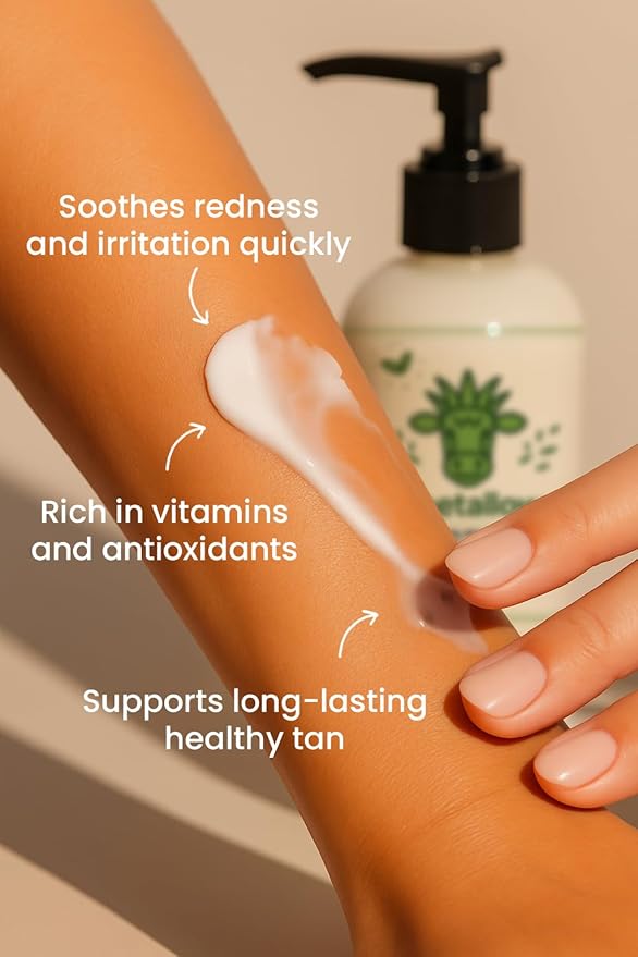 After Sun Lotion for Sunburn Relief & Tan Extender – Aloe Vera & Grass Fed Tallow with Shea & Cocoa Butter – Non-Toxic Daily Body Moisturizer for Dry Skin, Face & After Tanning-Velvo Beauty