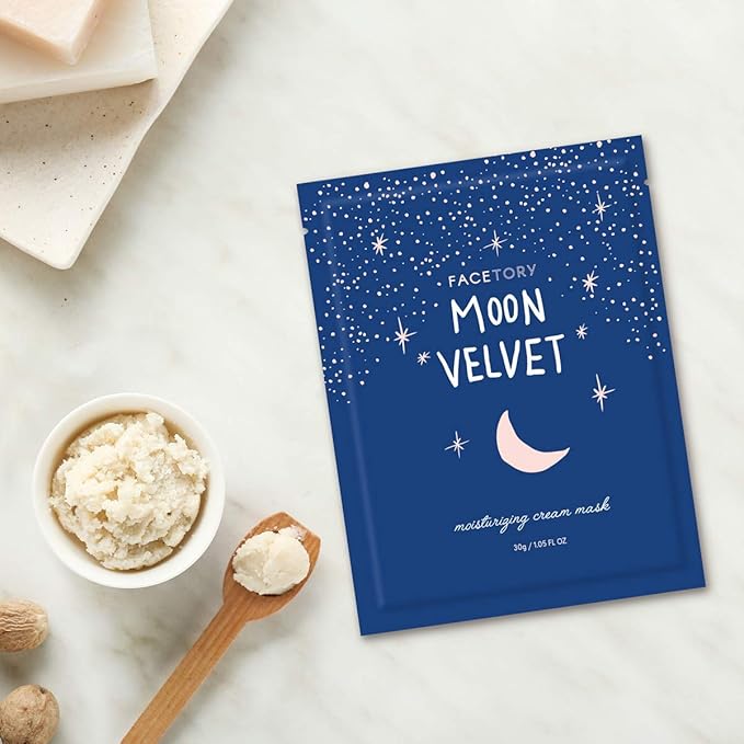 FACETORY FaceMasks Mask Skin Care – MOON VELVET Face Masks Skin Care with Sodium Hyaluronate & Shea Butter | Face Mask Spa Moisturizing Treatment (10 Pack)-Velvo Beauty