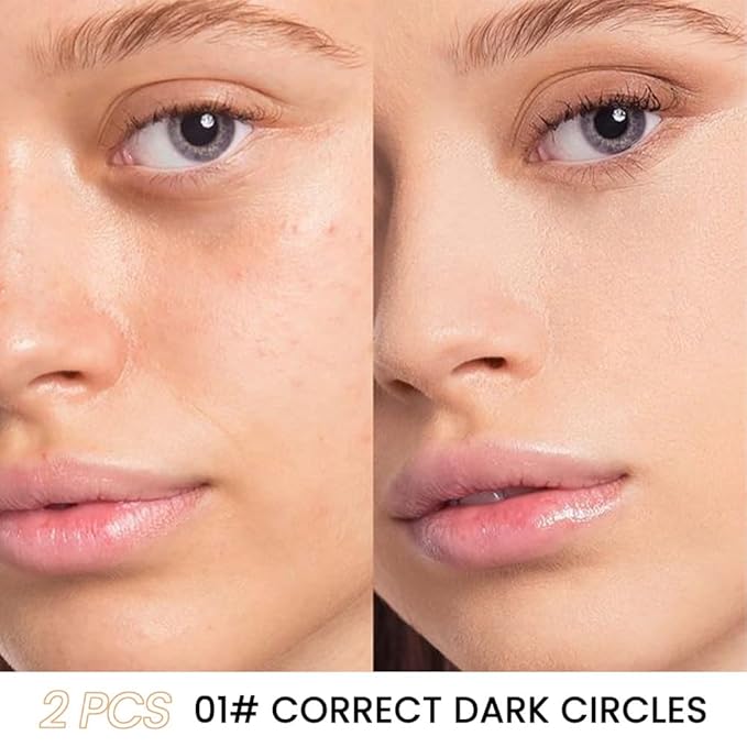 Kaely 2Pcs Tri Color Concealer Pot,Color Correcting Concealer for Dark Circles Spots,Cream Concealer Full Coverage,Foundation Contour Makeup Palettes,under Eye Brightener corrector de ojeras,01-Velvo Beauty