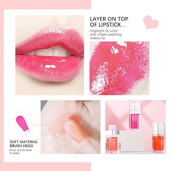 Plumping Lip Oil, Long Lasting Hydrating Lip Gloss Tinted Lip Balm Non-sticky Revitalizing, Tinting Lip Care Oil for Dry Lip (RASPBERRY)-Velvo Beauty