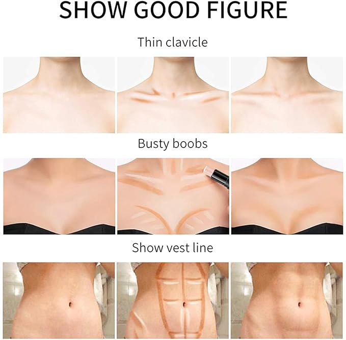 Double-End Contour Highlighter Stick Contour Stick, Face Highlighter, Contour Makeup Contouring Sticks Cream Concealer (5)-Velvo Beauty