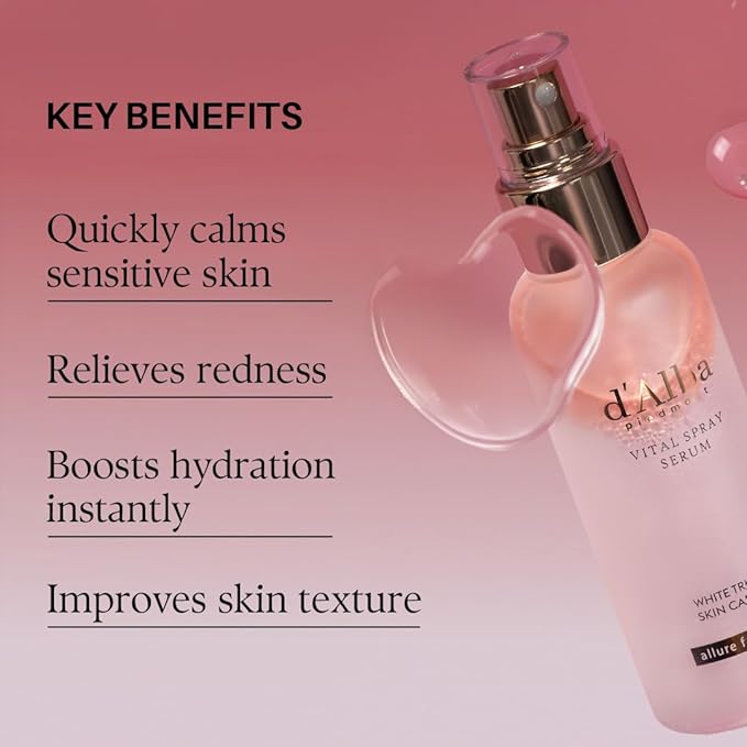 d'alba Piedmont Italian White Truffle Vital Spray Serum, Vegan Skin Care, Calming and Hydrating Facial Mist for Red and Sensitive Skin, Glow Serum, Surfactant Free, All in One, Korean Skin Care-Velvo Beauty