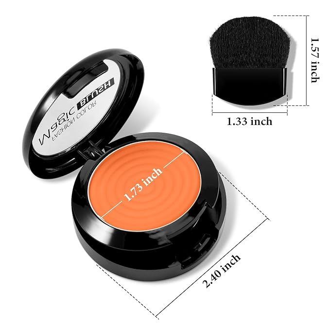 Boobeen Soft Blend Powder Blush for Cheeks, Buildable Color Matte Smooth Blush Palette Compact Blush Powder Makeup, Long-lasting Flush Color, with Mirror and Brush-Velvo Beauty