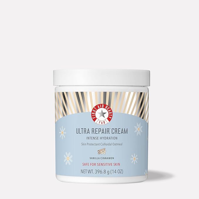 First Aid Beauty - Ultra Repair Cream, Intense Hydration Whipped Colloidal Oatmeal, Clinically Proven to Strengthen Skin Barrier & Help Relieve Eczema, Face & Body Moisturizer, 14 oz Vanilla Cinnamon-Velvo Beauty