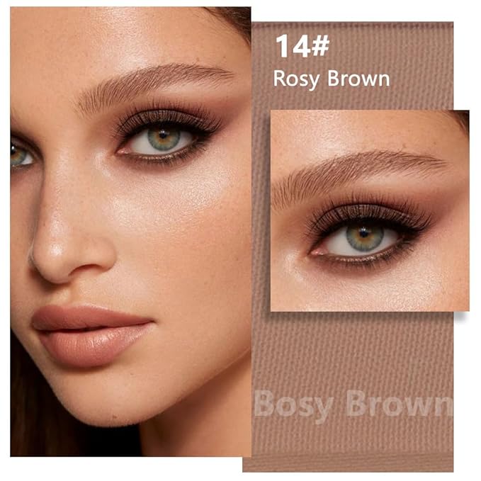 Buildable Matte Eyeshadow Makeup Palette Single - Rosy Brown Shades | Creamy Pressed Powder for Easy Blending | Mini Travel Palette for Women | Everyday Natural Eye Makeup-Velvo Beauty