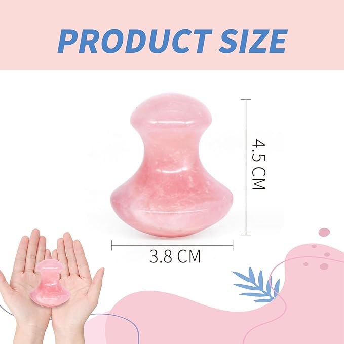 Mushroom Gua Sha Natural Rose Quartz Aventurine Gua Sha Mushroom Face Massager Stone for Eye Neck Beauty Spa Relaxing Massage Stone Facial Massage Spa Relaxing Meditation Guasha Scraping Massage Tool-Velvo Beauty