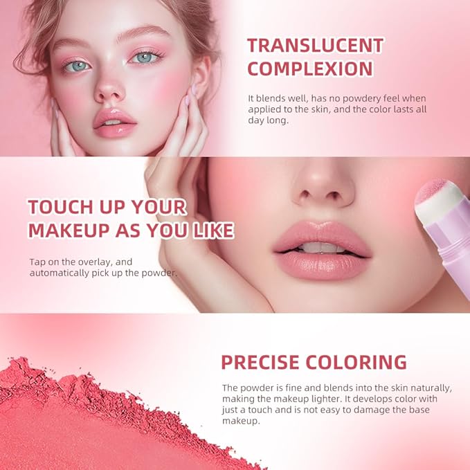 Soft Face Blush Stick, Matte Natural Long Lasting Blush for a Flawless Finish, Creamy Blendable Formula for All Skin Types, Everyday Wear Professional Quality Makeup (Warm mauve, Large)-Velvo Beauty