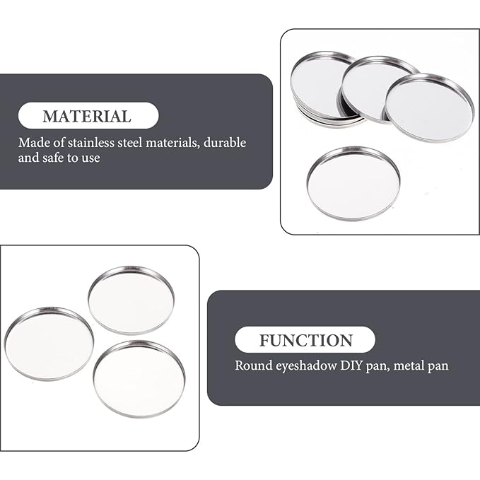 20pcs Metal Makeup Eyeshadow Jars Pan Palettes Tin Lipstick Foundation Single Holder Watercolor Eye Tray Steel Round Blush Pans Magnetic Cosmetic Plate Empty Pigment for-Velvo Beauty