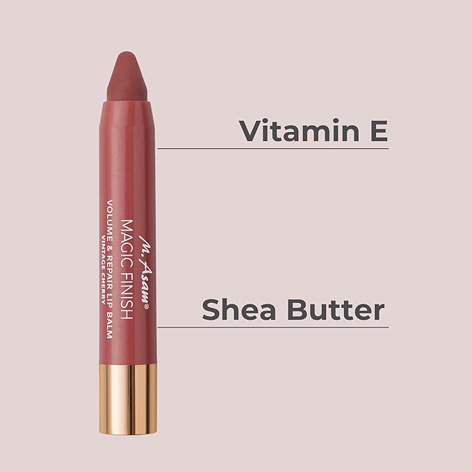 M. Asam MAGIC FINISH Volume & Repair Lip Balm Vintage-Cherry (0.11 oz) - Lip balm for delicate shine & more volume with plumping & nourishing vitamin E & shea butter-Velvo Beauty