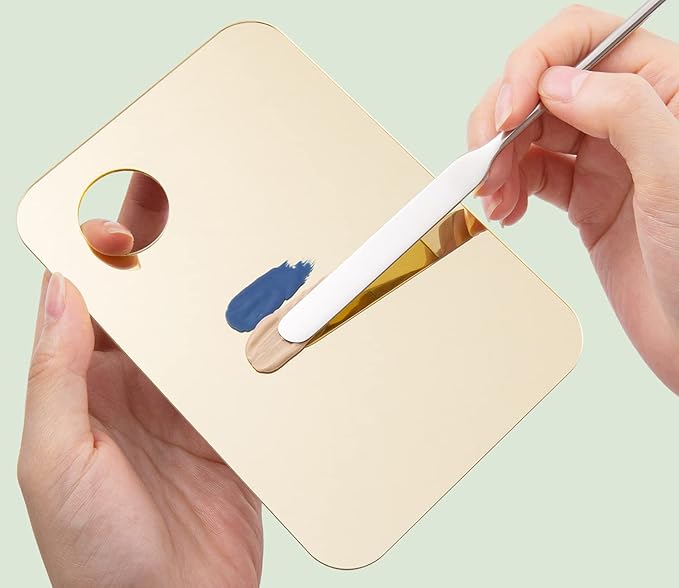 2 Pack Makeup Palette with Spatula,Acrylic Cosmetic Nail-art Artist Mixing Palette for Mixing Foundation Nail Art Eye Shadow Palette-Velvo Beauty