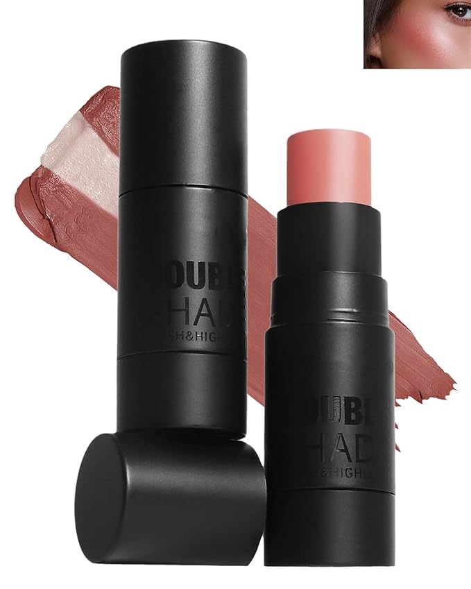 Cream Blush Stick Makeup for Cheeks, Multi Blush & Highlighter Contour Stick, Long Lasting Waterproof Creme Blush Bronzer Stick, Lightweight Matte and Dewy Finish, Face Shaping Makeup for Women-03-Velvo Beauty