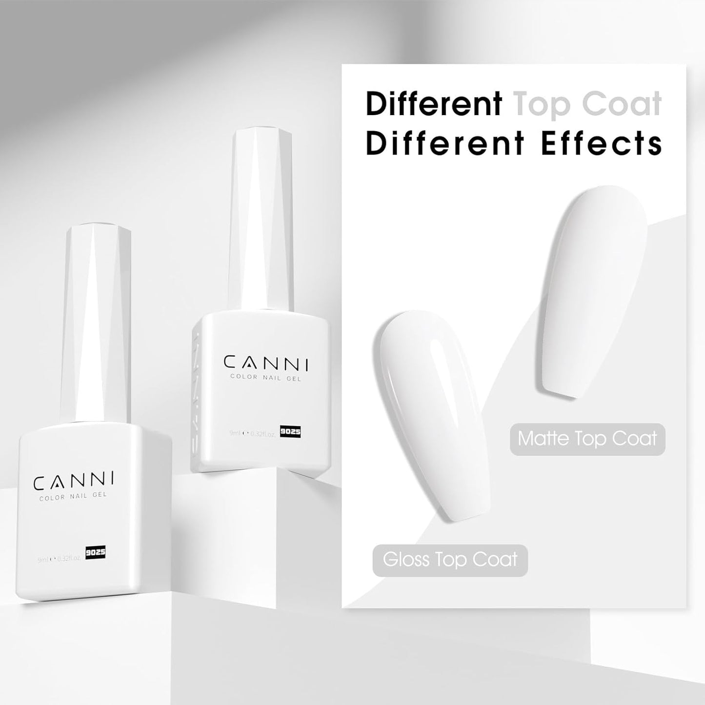 CANNI White Gel Polish – 1 Pc Pure White, High Gloss UV/LED Soak-Off Gel Nail Polish for French Manicure, DIY & Salon Quality for Grils & Women-Velvo Beauty