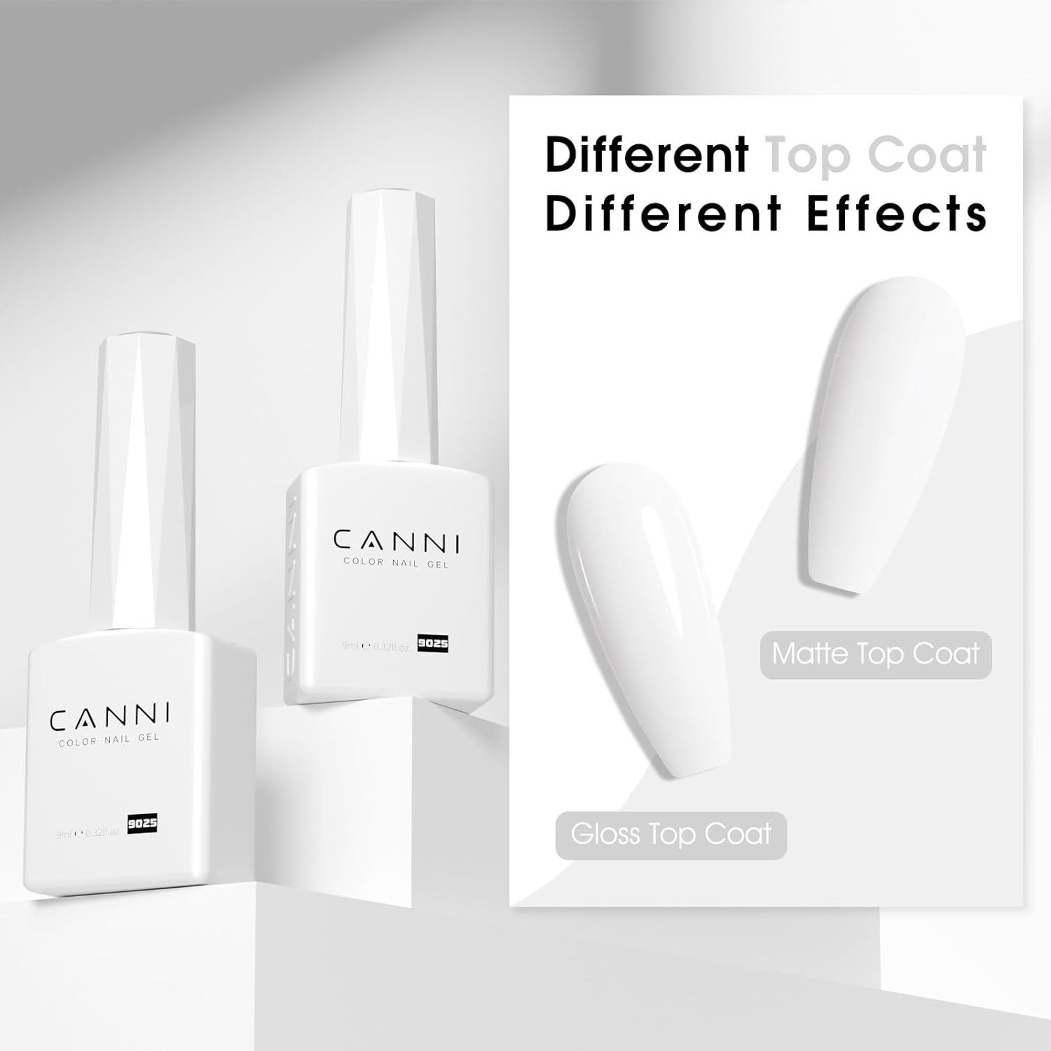 CANNI White Gel Polish – 1 Pc Pure White, High Gloss UV/LED Soak-Off Gel Nail Polish for French Manicure, DIY & Salon Quality for Grils & Women-Velvo Beauty