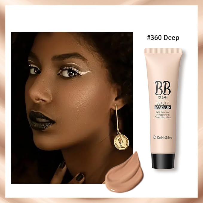 KWOLYKIM 2PCS Hydrating Makeup BB Cream, Tinted Moisturizer Face Makeup BB Cream Foundation Waterproof Concealer Brighten Color Correcting Cream Nude Makeup Long Lasting for All Skin(Deep)-Velvo Beauty